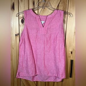 Talbot's Sleeveless V-Neck Linen Blend Top Women's Size Small